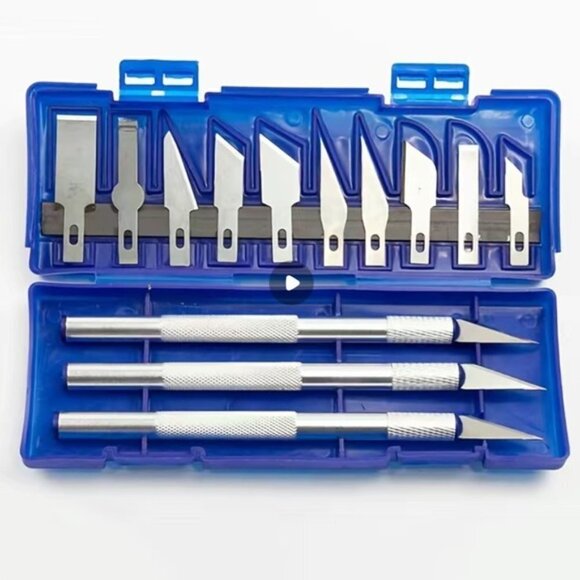 Precision Cutting Knife Set Hand Tools Art Hobby Craft Non Slip 13 Pieces - Picture 6 of 16